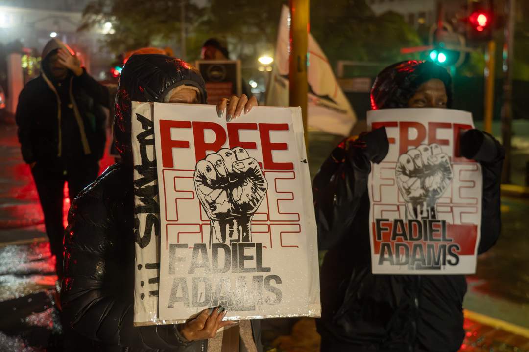 ‘We are also Fadiel Adams’: NCC supporters brave Cape storm ahead of leader’s bail hearing