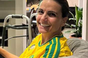 Leanne Manas takes a break from the newsroom after undergoing a major op